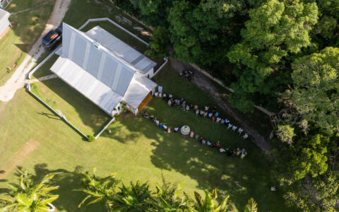 Wedding day drone photography