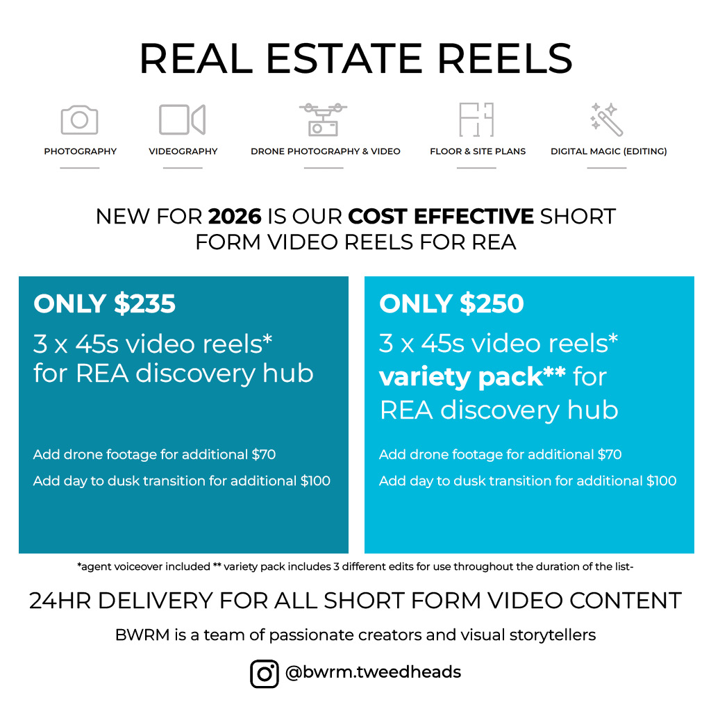 Real estate video reel packages for Tweed Heads
