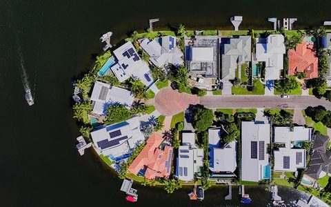 Scenic aerial views of Noosa Heads, Queensland, Australia